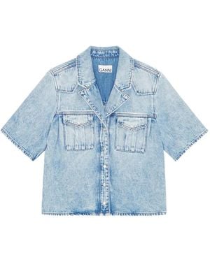 Ganni Klassisches Jeanshemd - Blau
