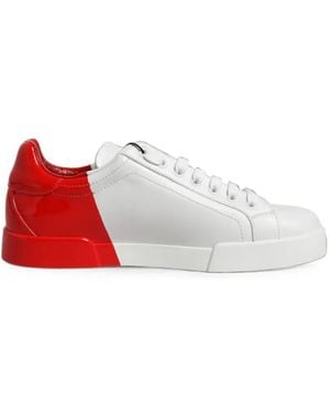 Dolce & Gabbana Portofino Logo-Print Sneakers - White