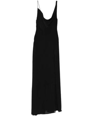 Amiri Cowl-Neck Slit Maxi Dress - Black