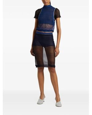 Christopher Esber Refraction Sheer Knit Midi Skirt - Blue