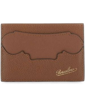 Borsalino Logo-Embossed Card Holder - Brown