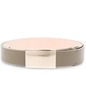 Victoria Beckham Portofino Leather Belt - Natural