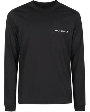 Moncler Logo-Print Long-Sleeve T-Shirt - Black