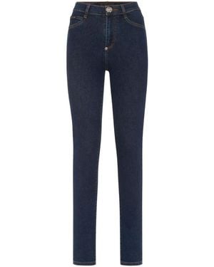 Philipp Plein High Waisted Jegging Trousers - Blue