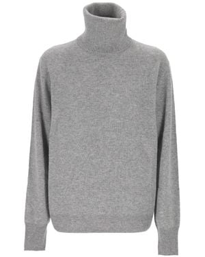 EMMA & GAIA Roll-Neck Knitted Sweater - Gray