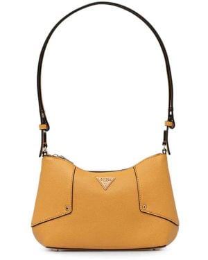 Guess Darcy Logo-Plaque Pebbled-Effect Shoulder Bag - Yellow