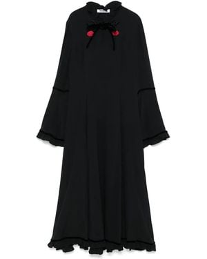 Vivetta Floral-Embroidered Dress - Black