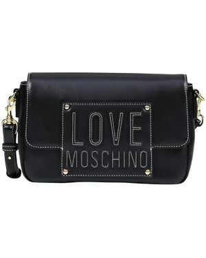 Love Moschino Logo-Patch Crossbody Bag - Black