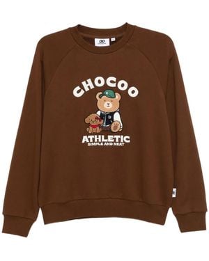 Chocoolate Logo-Embroidered Sweatshirt - Brown