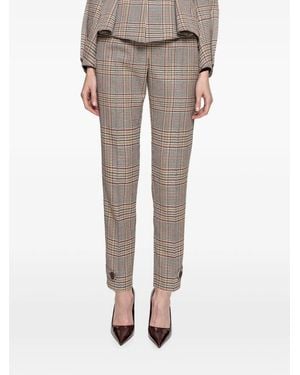 Nissa Checked Tailored Tapered Pants - Natural