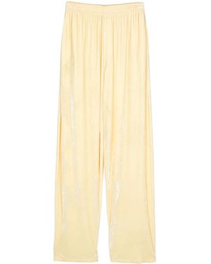 Balenciaga Velvet Straight-Leg Pants - Yellow