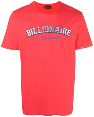 Billionaire Logo-Print T-Shirt - Pink
