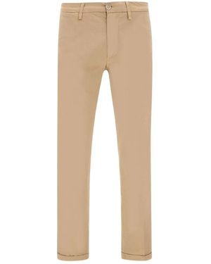 Re-hash Logo Patch Cuffed Trousers - Natural