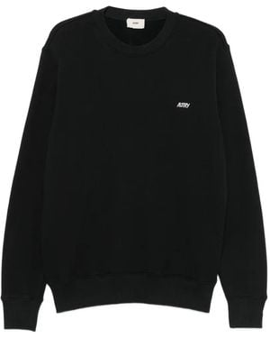 Autry Logo-Embroidered Cotton Sweater - Black