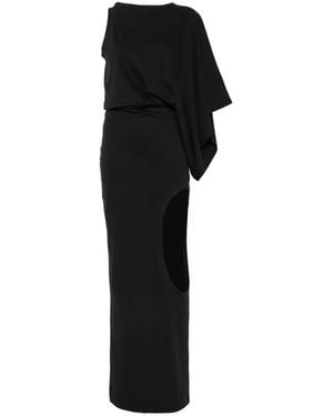 A.W.A.K.E. MODE Asymmetric Cut-Out Maxi Dress - Black