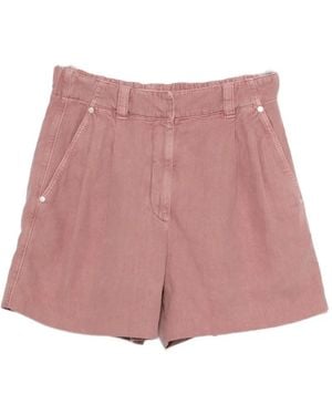 Brunello Cucinelli Garment-Dyed Pleated Shorts - Pink