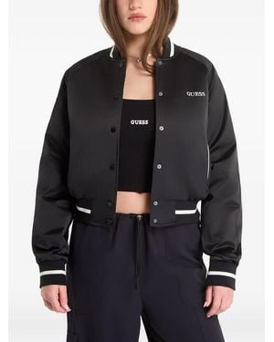 Guess Logo-Print Jacket - Black