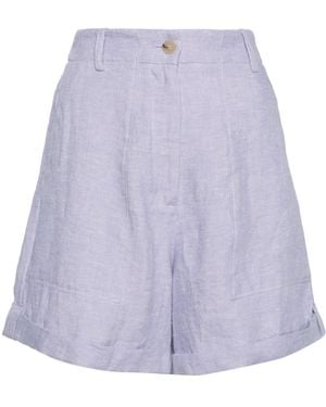 Forte Forte High-Waist Linen Shorts - Purple