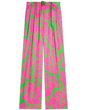 Dries Van Noten Belted Satin Pants - Pink