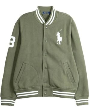Polo Ralph Lauren Big Pony Fleece Baseball Jacket - Green