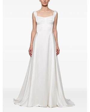 Atu Body Couture V-Back Satin Gown - White