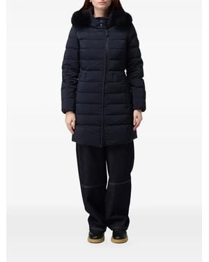 Peuterey Seriola Quilted Shearling-Trim Parka - Blue