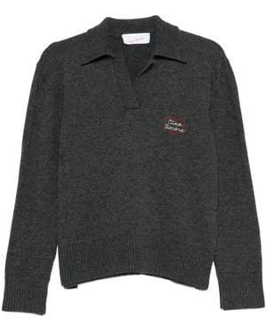 Giada Benincasa Poloshirt mit Logo-Stickerei - Schwarz