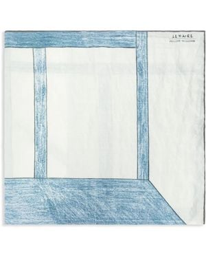 Lemaire Painterly-Print Scarf - Blue