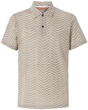 Missoni Viscose And Cotton Polo Shirt With Greek Key Motif - White