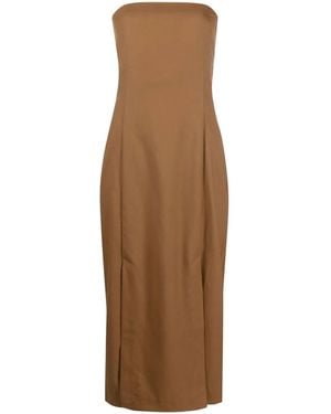 St. Agni Schulterfreies Midikleid - Braun