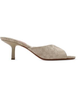 Burberry Check Mews Low Sandals - White