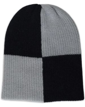 The Elder Statesman Checked Watchman Beanie Hat - Grey