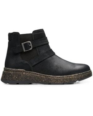 Clarks Noralyn Strap Suede Ankle Boots - Black