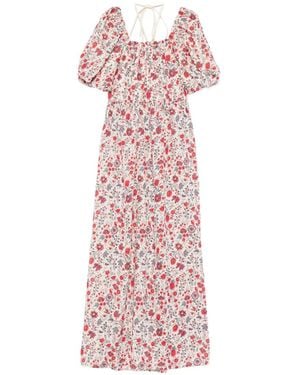 Antik Batik Annie Puff-Sleeve Floral Maxi Dress - Pink