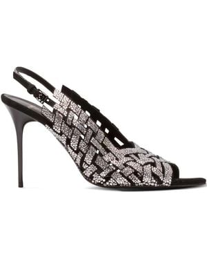 Balmain Rhinestone-Detail Sandals - Metallic