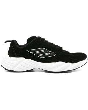 Balenciaga Monday Suede-Leather Trainers - Black