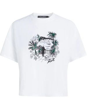 KARL LAGERFELD Mc Villa Design T-Shirt - White
