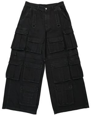 Vetements Multipocket Cotton Cargo Jeans - Black