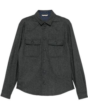 Tintoria Mattei 954 Herringbone Western-Yoke Shirt - Black