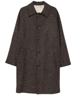 Eleventy Flecked Single-Breasted Coat - Gray
