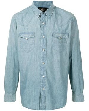RRL Classic Collar Denim Shirt - Blue