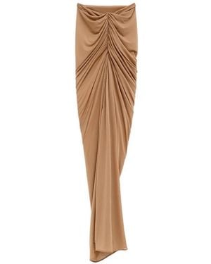 Atlein Draped-Effect Skirt - Natural