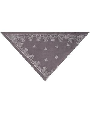 Destin Paisley-Print Wool Bandana - Grey