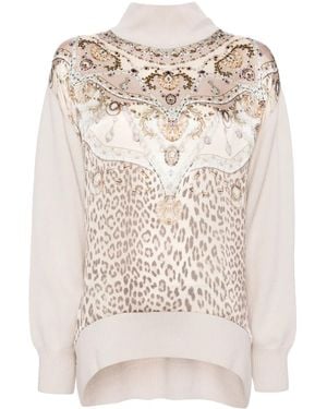 CAMILLA Knitted Turtle Neck Top - Natural