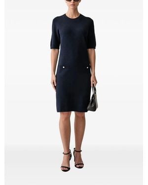 Joop! Button-Detail Short-Sleeve Midi Dress - Blue
