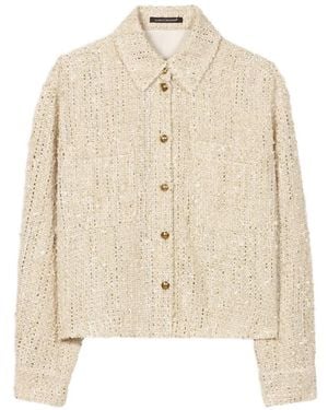 Luisa Cerano Buttoned Tweed Overshirt - Natural