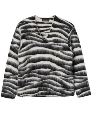 Marc Jacobs Zebra Stampa Di Lana Maglione - Grigio