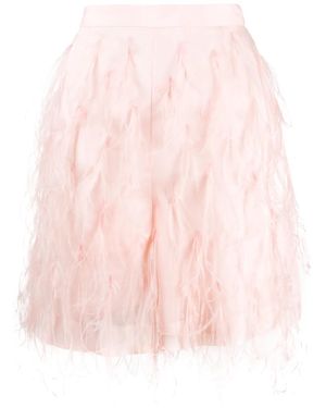 PUCCI Feather Embroidery Shorts - Pink