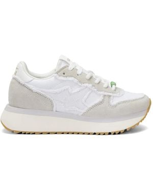 Sun 68 Big Stargirl Embroidered-Logo Sneakers - White