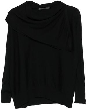 D.exterior Draped Cowl-Neck Jumper - Black